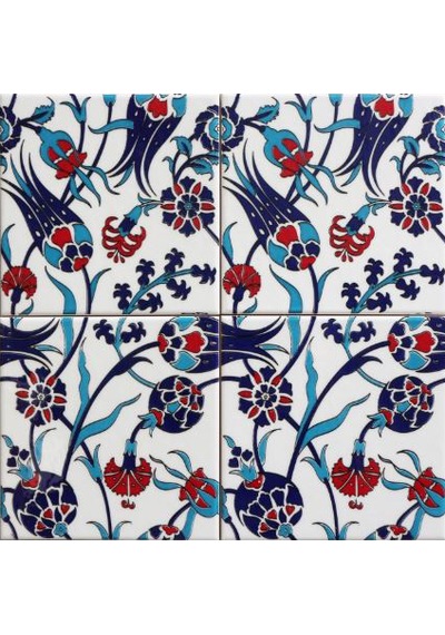 Armada Çini 20x20 Cm Sp 105 Lale Çiçek Desen Kütahya İznik Çini K