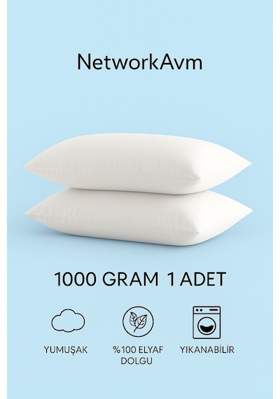 2 Adet 1000 Gram Gold Serisi Nano Jel Yastık Beyaz