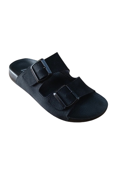 Look Life S030-002 Unisex İki Tokalı Comfort Terlik Siyah