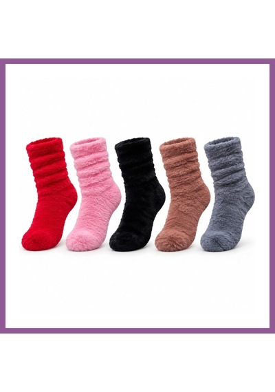 Ren.ga.renk Kadın 5'li Peluş Ev Çorabı Seti Yumuşacık Tüylü Kışlık Soket Çorap Kırmızı Pembe Siyah Kahve & Gri Renk: Çok Renkli Beden: 36-40 Adet: 5 Rengaren Ren.ga.renk Kadın 5'li Peluş Ev Çorabı Seti Yumuşacık Tüylü Kışlık Soket Çorap Kırmızı Pembe Siyah Kahve & Gri Renk: Çok Renkli Beden: 36-40 Adet: 5 Rengaren