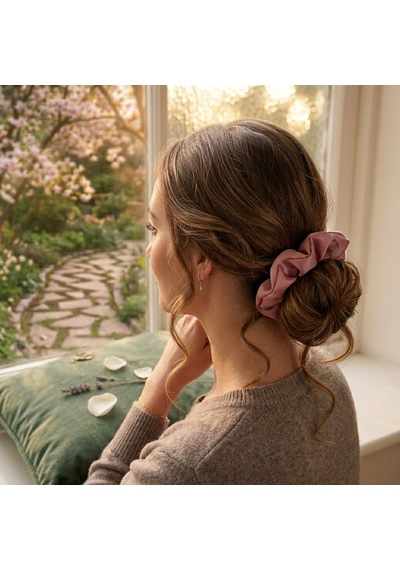 Lüks Saten Saç Tokası Saç Kırmayan İz Bırakmayan Large Scrunchie Topuz Tokası 1adet Pembe