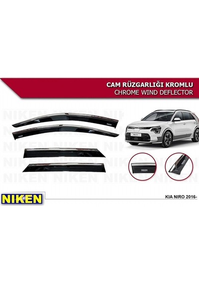Kia Niro 2016-2021 Kromlu Cam Rüzgarlığı 4 Lü