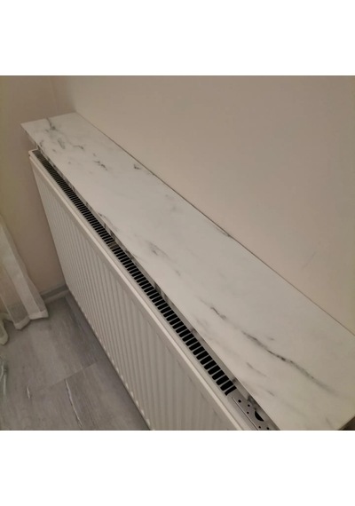 150 Cm Petek Raf Beyaz Mermer