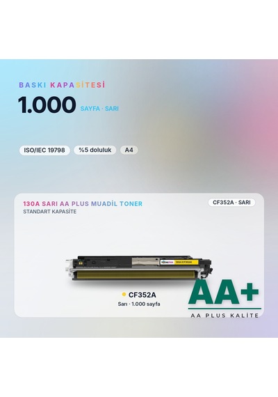 Hp 130a Cf352a Sarı Uyumlu Toner Aa Plus / Color Laserjet Pro Mfp M176 / M177