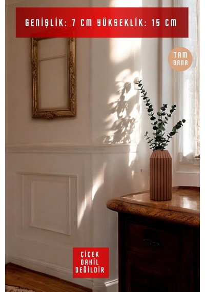 Açık Gri Dekoratif Vazo Obje Ev Dekorasyon Masa Üstü Dekor Vazo Model 27 Terracotta Terracotta