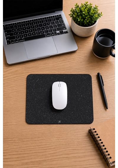 Siyah Kum Desen Mouse Pad - 23x19 Cm Kaymaz Tabanlı Ergonomik Fare Altlığı