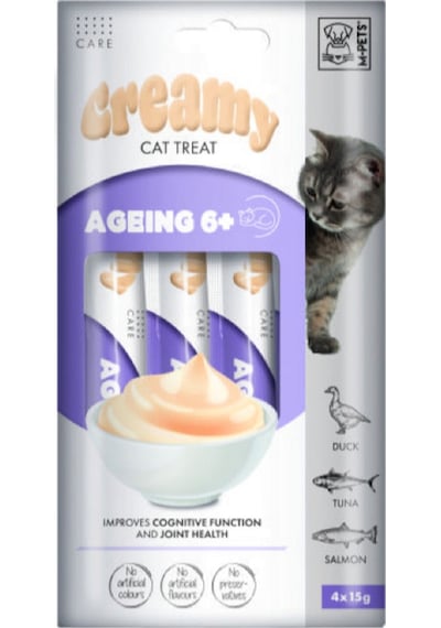 M-pets  6+ Fonksiyonel Creamy Kedi Ödülü 4 x 15 G