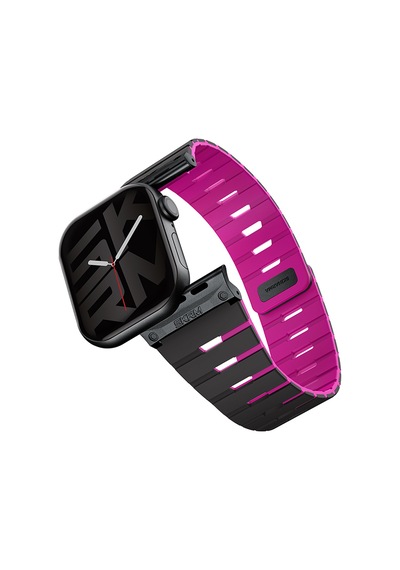 Watch 7 41mm Skinarma Gemini Serisi Tpu Magnetik Silikon Kordon Siyah-pembe