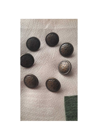 Antık Sarı Metal Düğme 12 Mm 7 Adet