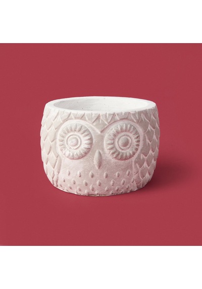 Objevii Kozalak Desenli Beton Saksı - Krem - 8x10 Cm Renkli