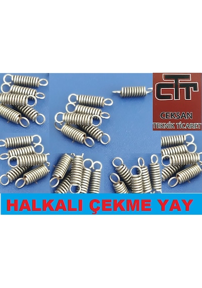 Yay Halkalı Çekme Yay Çap 5 MM Toplam Boy 17.75 MM Adet Seçenekli 12 Adet