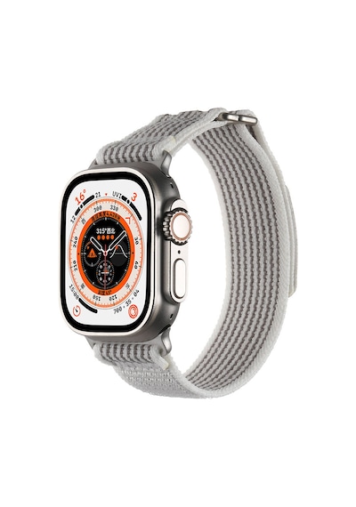 Apple Uyumlu Watch  Ultra 49mm Hasır Kordon Mkst Krd-106 Strap Kayış-siyah