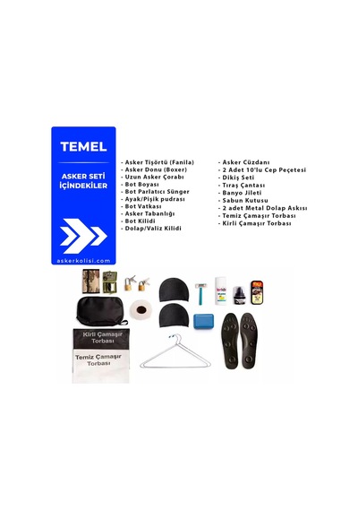 24 Lü Temel Asker Paketi - Bedelli Askerlik Seti - Asker Malzeme Haki