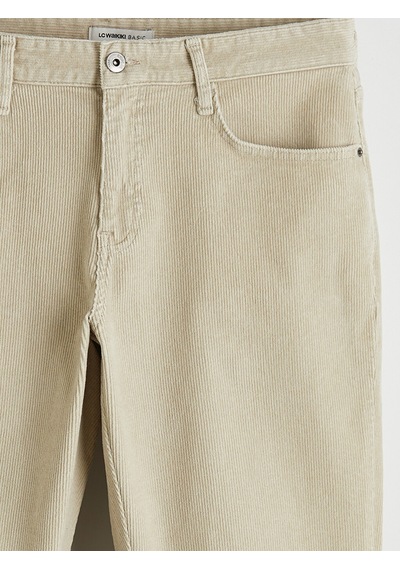 Lcwaıkıkı Classic Bej Standart Kalıp Kadife Erkek Chino Pantolon