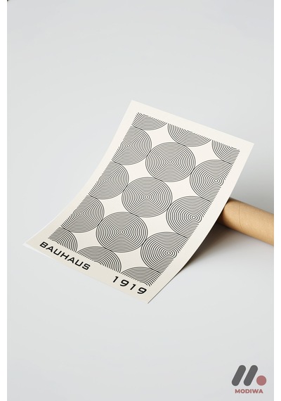 Bauhaus 1919 Spiral Desen, Çerçevesiz Yüksek Kalite Duvar Afişi - Modern Ev Dekorasyonu