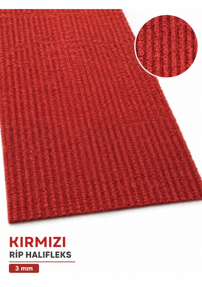 Beylini Kırmızı Halıfleks Zemin Yer Kaplama 3 Mm Kalınlığında Rip Halı Duvardan Duvara Halıflex Organizasyon Davet