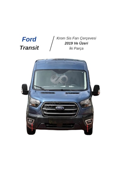 Ebal Otomotiv Ford Transit Krom Sis Farı Çerçevesi 2 prç 2019 Üzeri P.ÇELİK