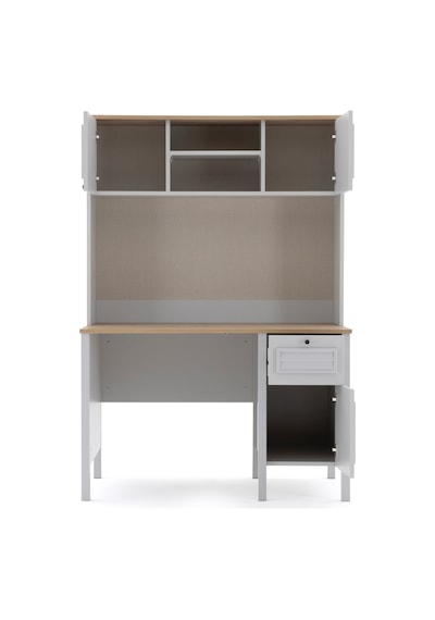 Taiga Raflı Çalışma Masası 121x185x65 Cm Buz Gri - Retro Tasarım Açık Kahverengi Taiga Raflı Çalışma Masası 121x185x65 Cm Buz Gri - Retro Tasarım Açık Kahverengi