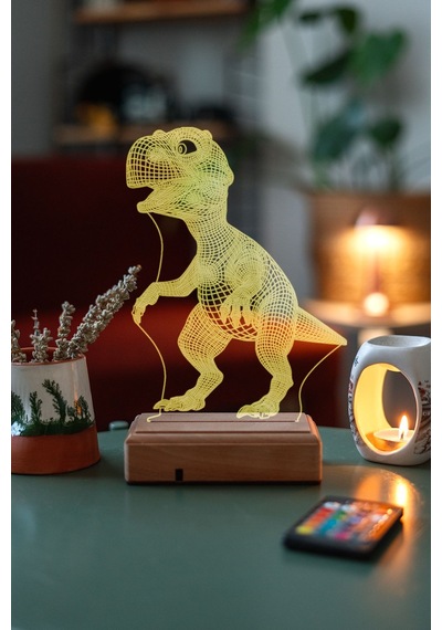Özel Tasarım Dinazor 3D Led Lamba