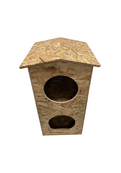 Reyo Kedi Evi Dış Ortam Uygun Ahşap Dublex Osb 66 x 39 x 32 CM CAT10