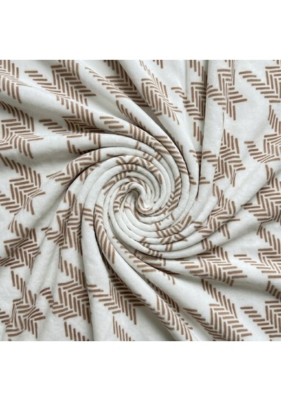 Prime Sleeks Geometrik Desenli Tv Battaniyesi 120x150 Cm Koltuk Şalı Diz Örtüsü - Kahverengi Kahverengi