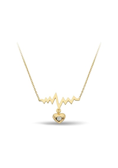 Çgk Çiğdem Gürel Kuyumculuk Kalp Atışı Altın Kolye 14k Gold