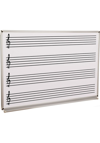 120X200 Müzik Çizgili Laminat Beyaz Yazı Tahtası