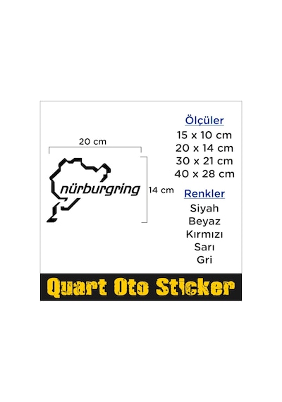 Nürburgring Sticker, Araba Sticker, Quarts Oto Sticker