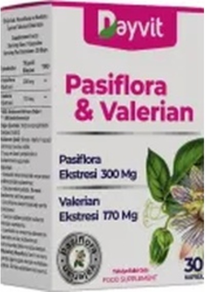 Dayvit Passiflora Valerian Kediotu 30 Kapsül