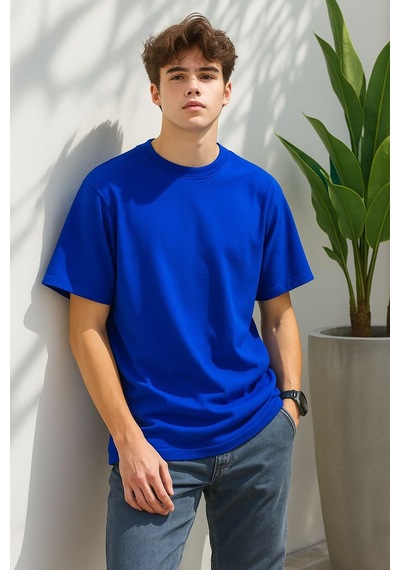 Bnrq88 Unisex Tişört Saks Mavisi