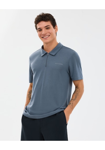 Skechers M Soft Touch Pique Polo Erkek Gri Polo Yaka Tshirt S2610086-3998