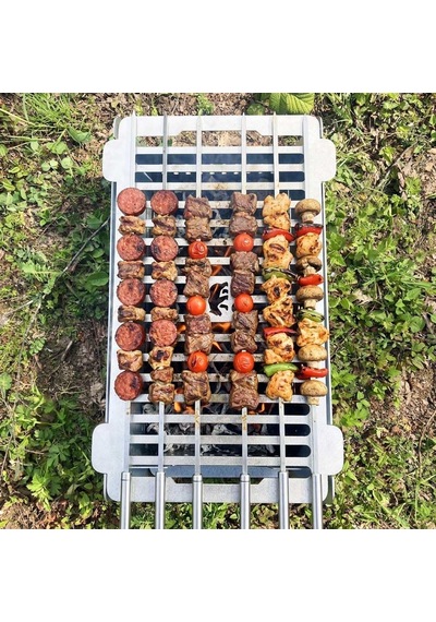 Tr Campbrick Paslanmaz Çelik Izgaralı, 15cm Közlüklü Katlanır Mangal Diğer