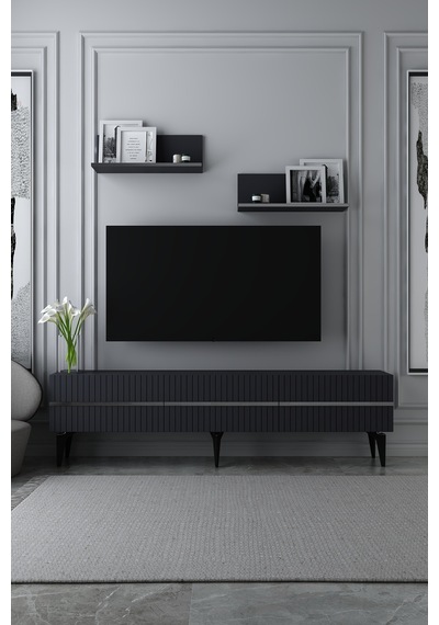 180dhdtrü5ag Tedy Lazer Pleksi Desenli Raflı Tv Sehpası Ünitesi Antrasit-gümüş 180dhdtrü5ag Tedy Lazer Pleksi Desenli Raflı Tv Sehpası Ünitesi Antrasit-gümüş