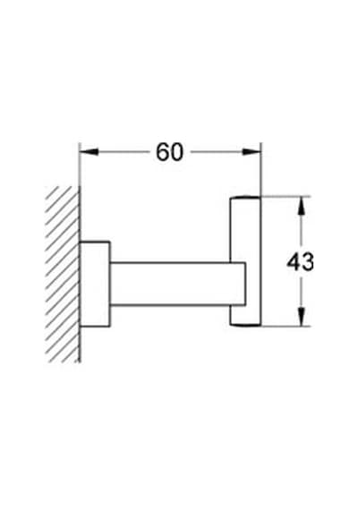 Grohe Essentials Cube Askı, Krom, 40511001 Gri