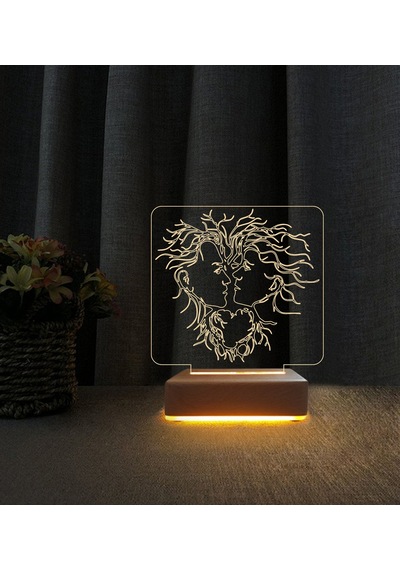 Aşk Yüzler Lamba 3d Led Masa Lambası
