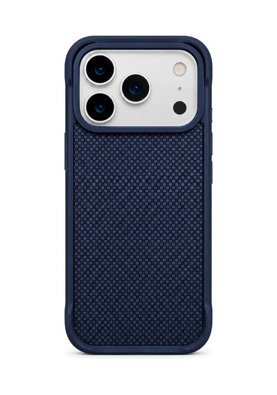 İphone 17 Pro Max Uyumlu Magsafe Özellikli  Fiber Kaplamalı Fiber Telefon Kılıfı Mavi