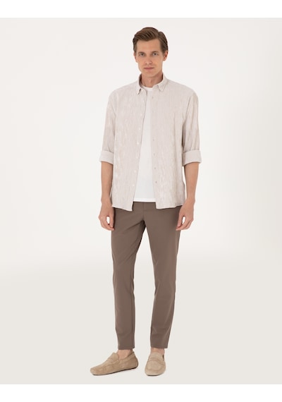 Pierre Cardin Erkek Bej Gömlek Desenli 50307084-vr011 Bej