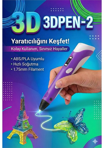 3d Pen Yaratıcı 3d Kalem Seti - Tam Kutu İçeriği, Kolay Kullanım, Abs/pla Uyumlu
