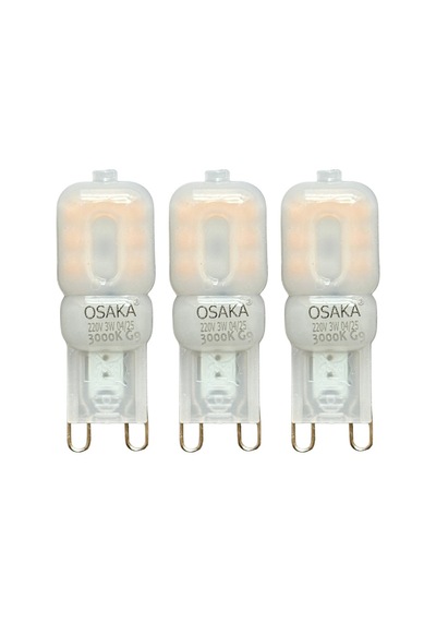 3 Adet Osaka 3w Sarı Işık 3000k Buzlu Dim Edilebilir G9 Duylu Led Kapsül Ampul