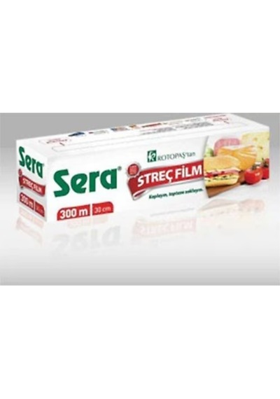Sera Streç Film 300 Metre X 30 Cm - 8 Micron - Kayar Kesme Bıçağı Hediyeli