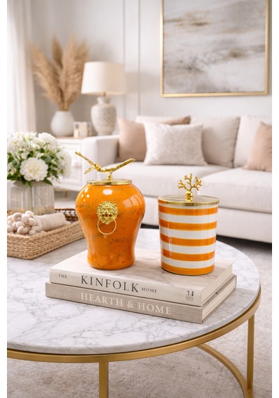 Dekoratif - Soft Sarı Mermer Şah Zebra Silindir Gold