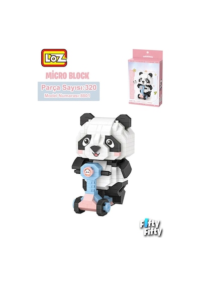 Lz8801 Panda Scooter Block Oyuncak 320 Parça