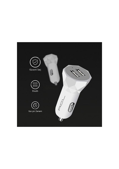 Ac-88 Araç Içi Çakmaklık Şarj Başlığı Çift Usb 2,4 Amper