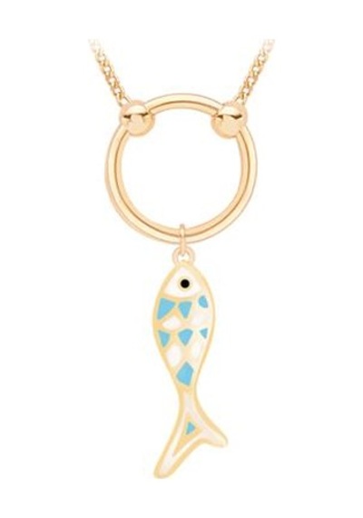 Diamond Line-Gülaylar - Sarı Altın 14 Ayar Balık Kolye N11.25099