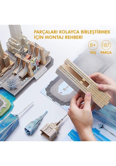 City Line New York Şehri 3d Puzzle 123  Parça
