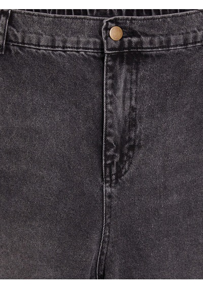 Lcw Curve Gri Beli Lastikli Straight Fit Kadın Jean Pantolon