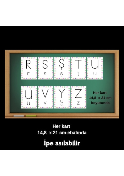 İlkokul Alfabe Kartları 02 Asılabilir