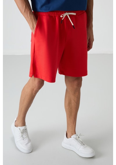 Air Jones Tommy Life Fiesta Pamuklu Kalın Yumuşak Dokulu Comfort Fit Basic Erkek Şort - 81274 Kırmızı
