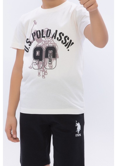 U.S. Polo Assn Latte Erkek Çocuk Bisiklet Yaka Bermuda Takım