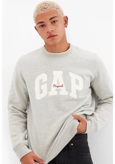 Gap Logo Bisiklet Yaka Sweatshirt-12711 Gri